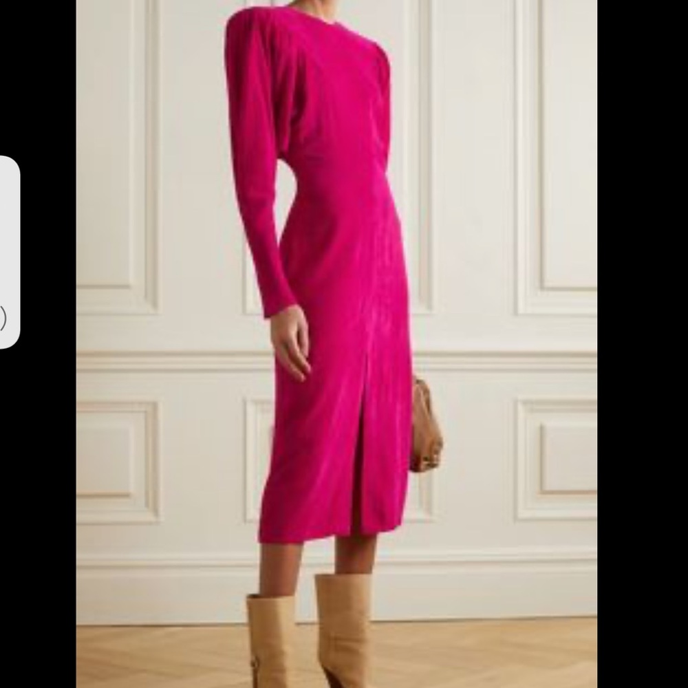 Isabel Marant velvet fuchsia dress
